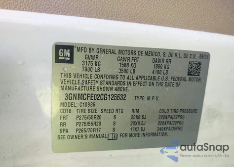 2012 Chevrolet Avalanche 1500 Lt1 z USA, uszkodzony, nr VIN 3GNMCFE02CG126632